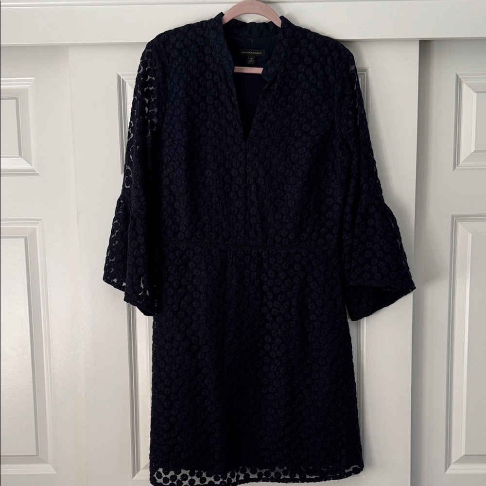 Banana Republic Textured Navy Dress Size: 12 NWOT